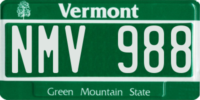 VT license plate NMV988