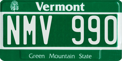 VT license plate NMV990