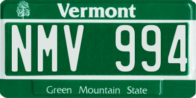 VT license plate NMV994