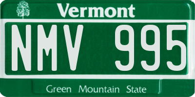 VT license plate NMV995