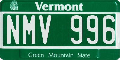 VT license plate NMV996