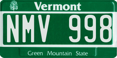 VT license plate NMV998