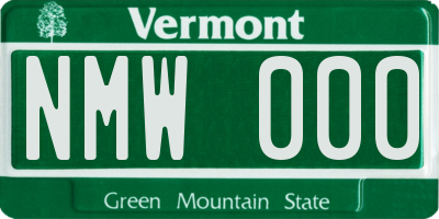 VT license plate NMW000