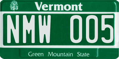 VT license plate NMW005