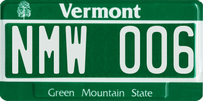 VT license plate NMW006