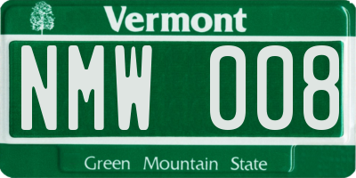 VT license plate NMW008