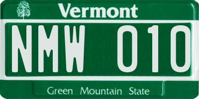VT license plate NMW010