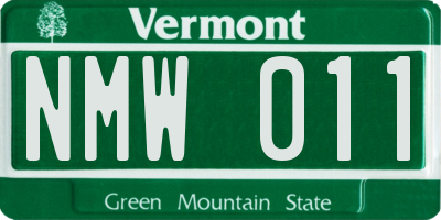 VT license plate NMW011