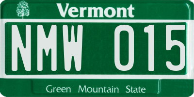 VT license plate NMW015