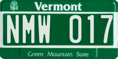 VT license plate NMW017
