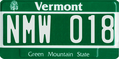 VT license plate NMW018