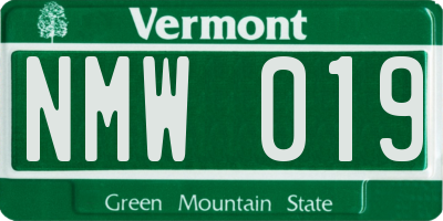 VT license plate NMW019
