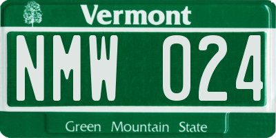 VT license plate NMW024
