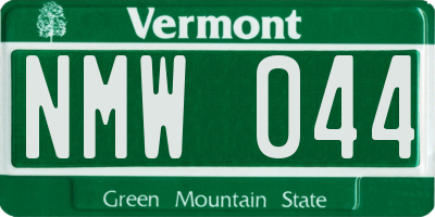 VT license plate NMW044