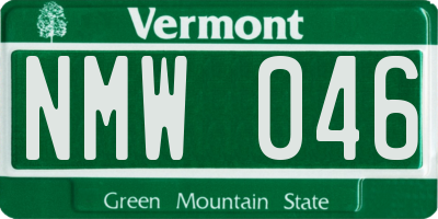 VT license plate NMW046