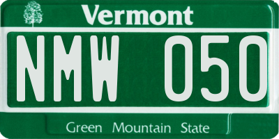 VT license plate NMW050