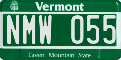 VT license plate NMW055