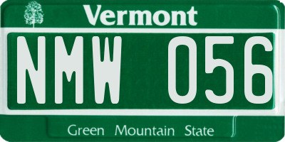 VT license plate NMW056