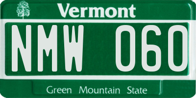 VT license plate NMW060