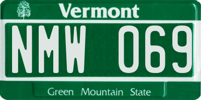 VT license plate NMW069