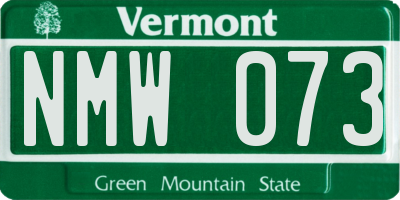 VT license plate NMW073