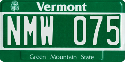 VT license plate NMW075