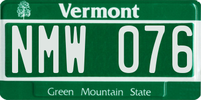 VT license plate NMW076