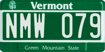 VT license plate NMW079
