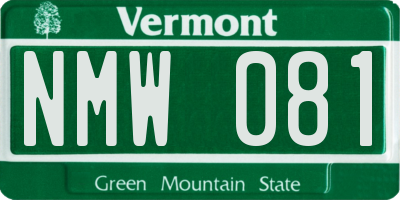 VT license plate NMW081