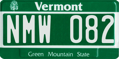 VT license plate NMW082
