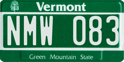 VT license plate NMW083