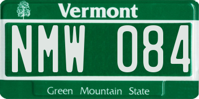 VT license plate NMW084
