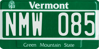 VT license plate NMW085