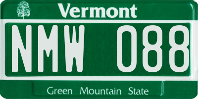 VT license plate NMW088