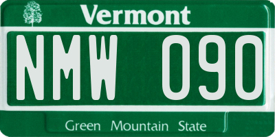 VT license plate NMW090