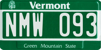 VT license plate NMW093