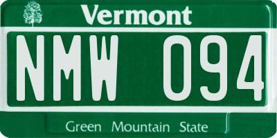 VT license plate NMW094