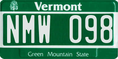 VT license plate NMW098