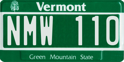 VT license plate NMW110