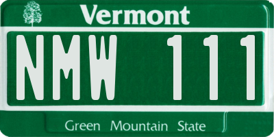 VT license plate NMW111