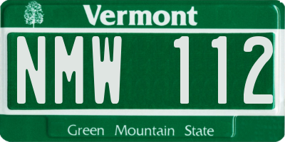 VT license plate NMW112