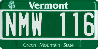 VT license plate NMW116