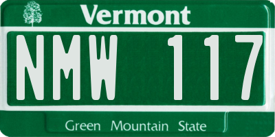 VT license plate NMW117