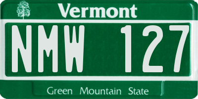 VT license plate NMW127