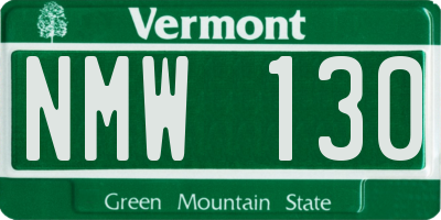 VT license plate NMW130