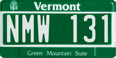 VT license plate NMW131