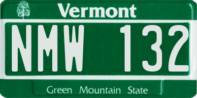 VT license plate NMW132