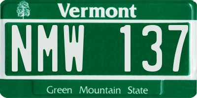 VT license plate NMW137