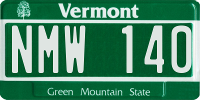 VT license plate NMW140