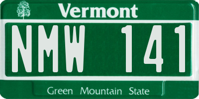 VT license plate NMW141